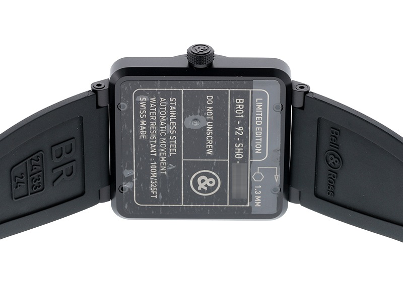 ベル&ロス - BR01 ホライゾン 999本限定 | BELL & ROSS | BR01-92 HORIZON-R | PVD 黒文字盤 自動巻き レザー | 未使用品