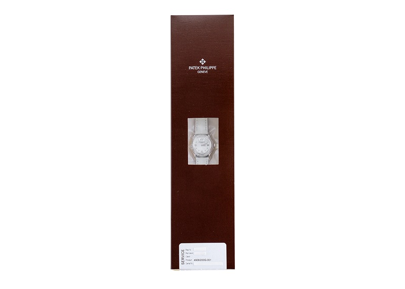 パテックフィリップ - カラトラバ ベゼルダイヤ | PATEK PHILIPPE | 4906/200G-001 | WG ホワイトシェル文字盤 クォーツ レザー | 中古