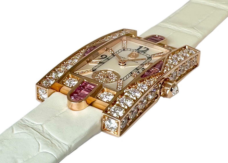 ハリーウィンストン - アヴェニュー クラシック オーロラ | HARRY WINSTON | AVEQHM21RR125 | RG シェル/ダイヤ文字盤 クォーツ レザー | 中古