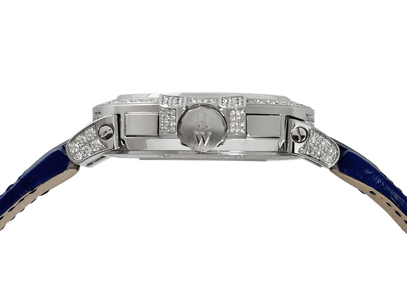 ハリーウィンストン - オーシャン トリレトロ クロノグラフ ダイヤモンドケース | HARRY WINSTON | OCEACT44WW002(400/MCRA44WL.MD/D3.1) | WG シェル/ダイヤ文字盤 自動巻き レザー | 中古