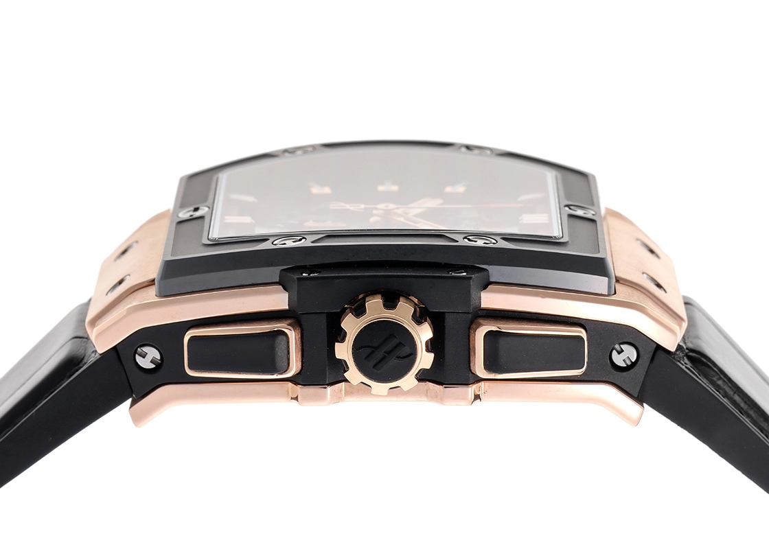 ウブロ - スピリット オブ ビッグバン セラミックベゼル | HUBLOT | 641.OM.0183.LR | RG スケルトン文字盤 自動巻き ラバーアリゲーター | 中古