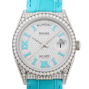 ロレックス - オイスターパーペチュアル デイデイト36 | ROLEX | 128159RBR | WG ダイヤモンド文字盤 自動巻き レザー | 未使用品