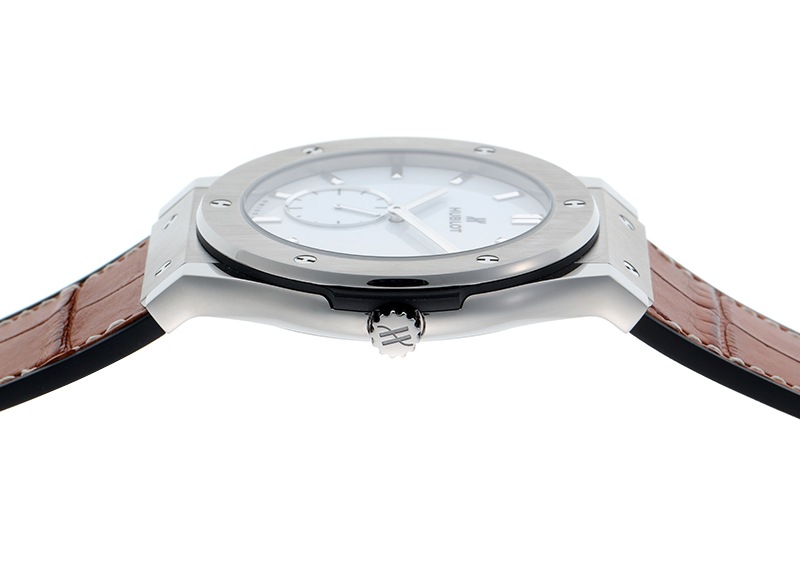 ウブロ - クラシックフュージョン クラシコ ウルトラシン | HUBLOT | 515.NX.2210.LR | TI 白文字盤 手巻き ラバーアリゲーター | 未使用品