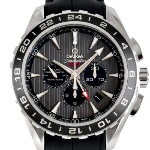 オメガ - シーマスター アクアテラ GMT クロノグラフ | OMEGA | 231.13.44.52.06.001 | SS グレー文字盤 自動巻き レザー | 委託品 | 中古