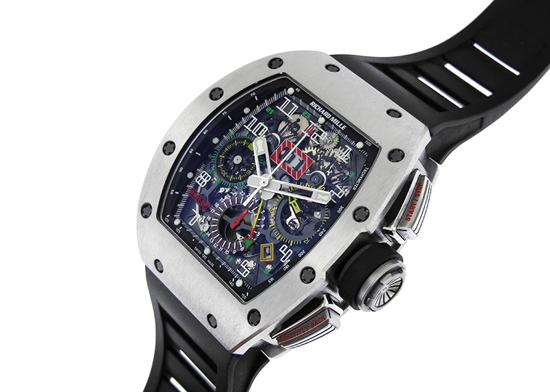 リシャールミル - オートマティック フライバッククロノグラフ デュアルタイムゾーン | RICHARD MILLE | RM11-02 | TI スケルトン文字盤 自動巻き ラバー | 中古 |
