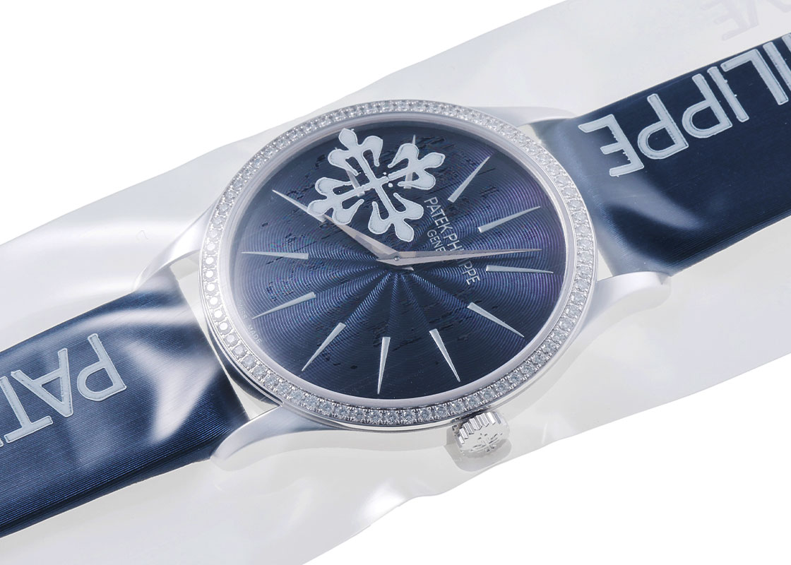 パテックフィリップ - カラトラバ ベゼルダイヤ | PATEK PHILIPPE | 4897G-001 | WG ブルー文字盤 手巻き サテン | レストア
