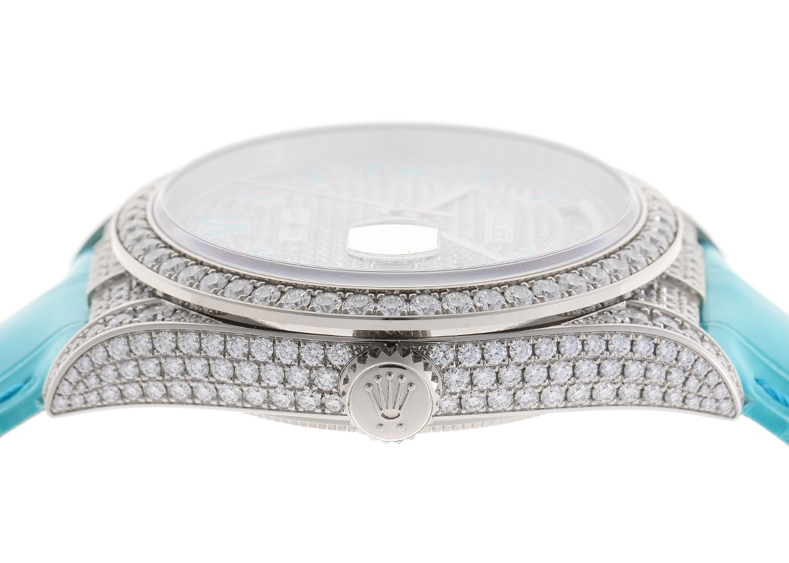 ロレックス - オイスターパーペチュアル デイデイト36 | ROLEX | 128159RBR | WG ダイヤモンド文字盤 自動巻き レザー | 未使用品