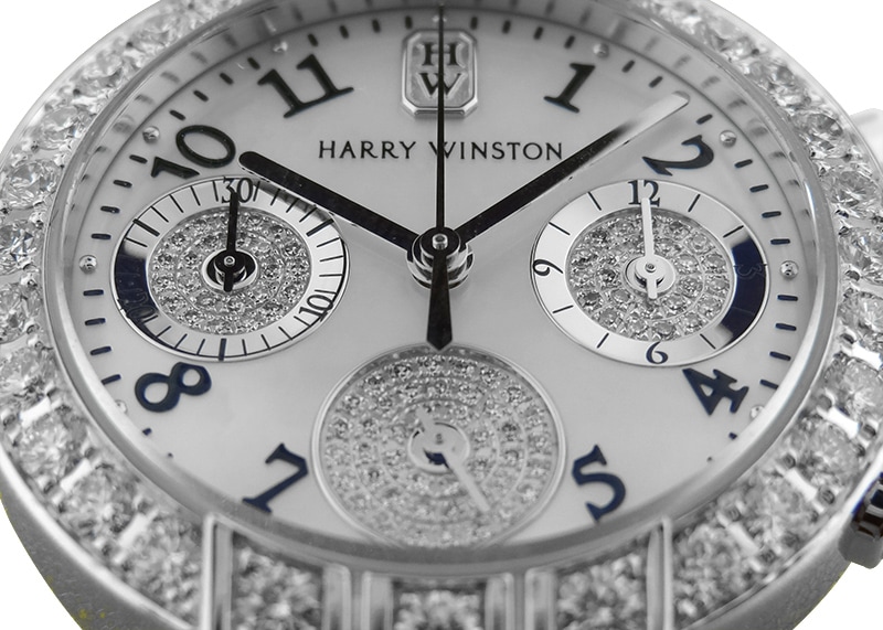 ハリーウィンストン - プルミエール クロノグラフ ベゼルダイヤ | HARRY WINSTON | 200/UCQ32WL.MD/00 | WG シェル文字盤 クォーツ ブレスレット | 委託品 | 中古 |