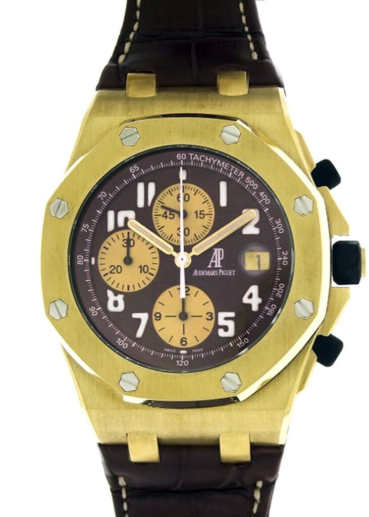 オーデマピゲ - ロイヤルオーク オフショア クロノグラフ アーノルドシュワルツェネッガー | AUDEMARS PIGUET | 26007BA.OO.D088CR.01 | YG ブラウン文字盤 自動巻き レザー | 400本限定 | 中古 |