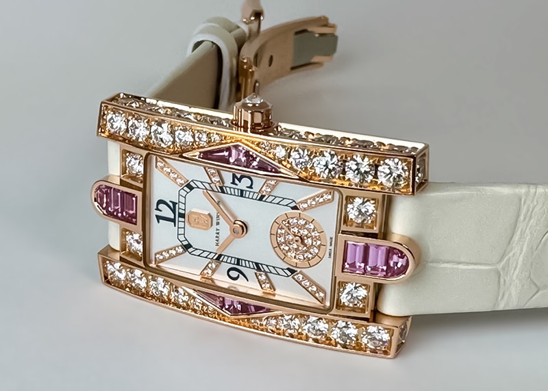 ハリーウィンストン - アヴェニュー クラシック オーロラ | HARRY WINSTON | AVEQHM21RR125 | RG シェル/ダイヤ文字盤 クォーツ レザー | 中古
