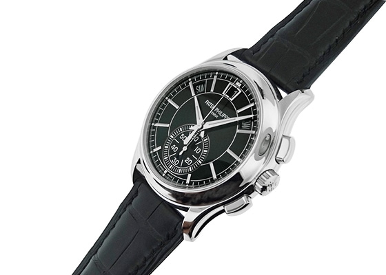 パテックフィリップ - アニュアルカレンダー クロノグラフ | PATEK PHILIPPE | 5905P-010 | PT 黒文字盤 自動巻き レザー | 中古 |