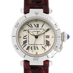 カルティエ - パシャダイバー | CARTIER | 35mm SS アイボリー文字盤 自動巻き レザー | 中古 |