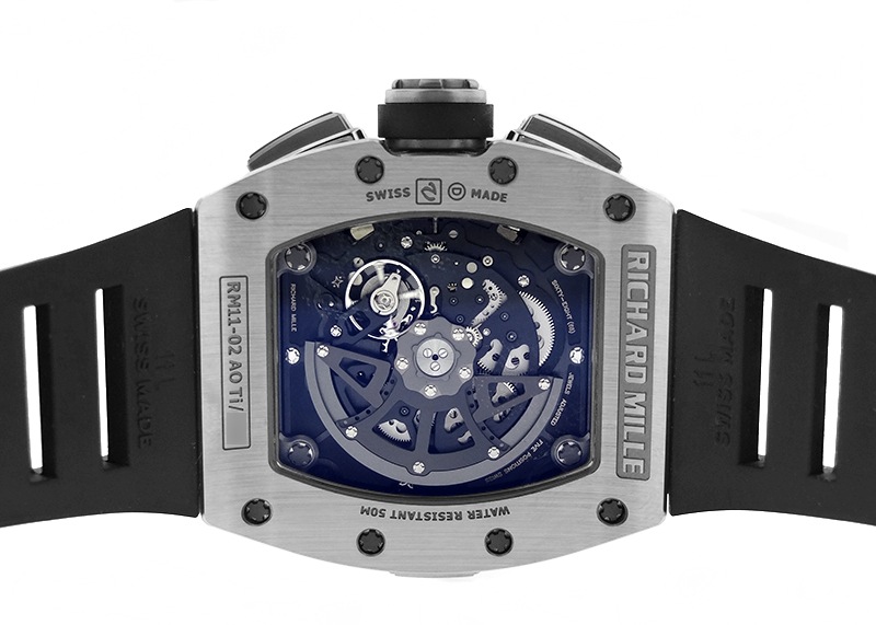 リシャールミル - オートマティック フライバッククロノグラフ デュアルタイムゾーン | RICHARD MILLE | RM11-02 | TI スケルトン文字盤 自動巻き ラバー | 中古 |