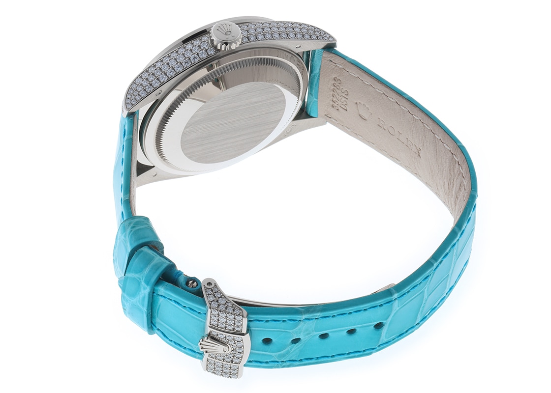 ロレックス - オイスターパーペチュアル デイデイト36 | ROLEX | 128159RBR | WG ダイヤモンド文字盤 自動巻き レザー | 未使用品