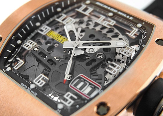 リシャールミル - オートマティック オーバーサイズ デイト | RICHARD MILLE | RM029 | RG スケルトン文字盤 自動巻き ラバー | 委託品 | 中古 |