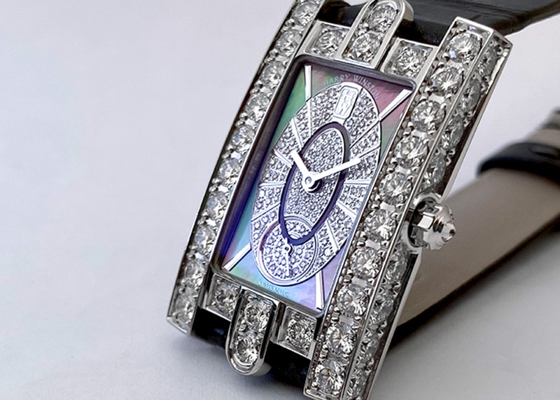 ハリーウィンストン - アヴェニュー エリプティック | HARRY WINSTON | AVEQHM21WW242 | WG ブラックシェル文字盤 クォーツ レザー | 委託品 | 中古