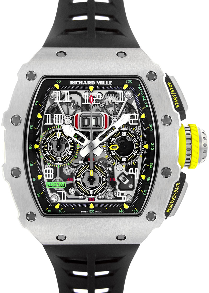 リシャールミル - オートマティック フライバック クロノグラフ | RICHARD MILLE | RM11-03 | TI スケルトン文字盤 自動巻き ラバー | 中古 |