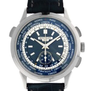 パテックフィリップ - ワールドタイム クロノグラフ | PATEK PHILIPPE | 5930G-001 | WG ブルー文字盤 自動巻き レザー | 委託品 | 中古