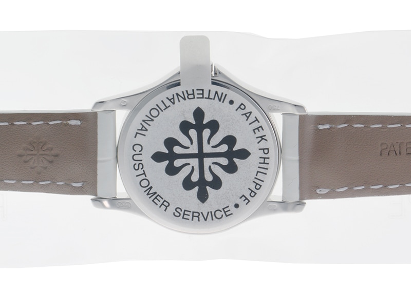 パテックフィリップ - カラトラバ ベゼルダイヤ | PATEK PHILIPPE | 4906/200G-001 | WG ホワイトシェル文字盤 クォーツ レザー | 中古