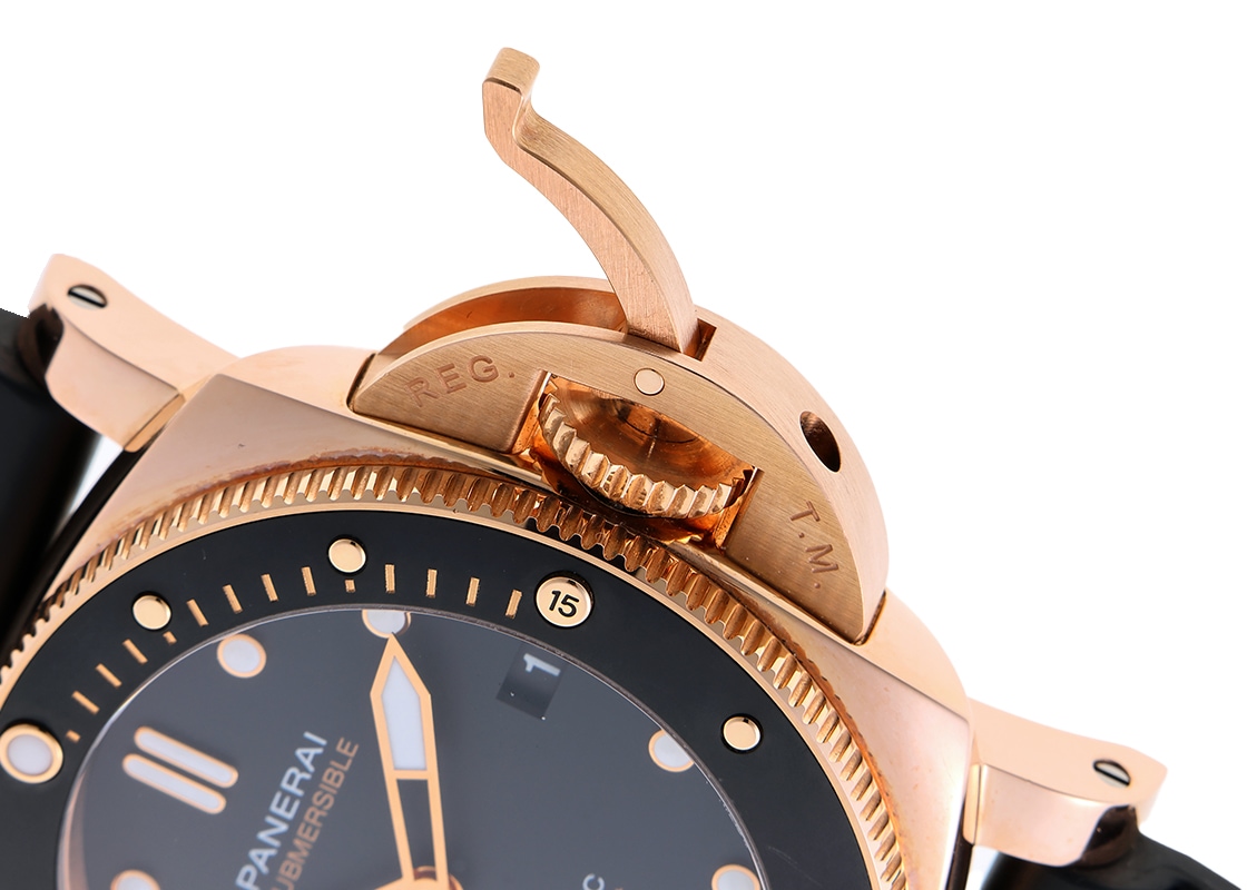 オフィチーネパネライ - サブマーシブル ゴールドテック | OFFICINE PANERAI | PAM01164 | ゴールドテック&TI(DLC) 黒文字盤 自動巻き ラバー | 中古