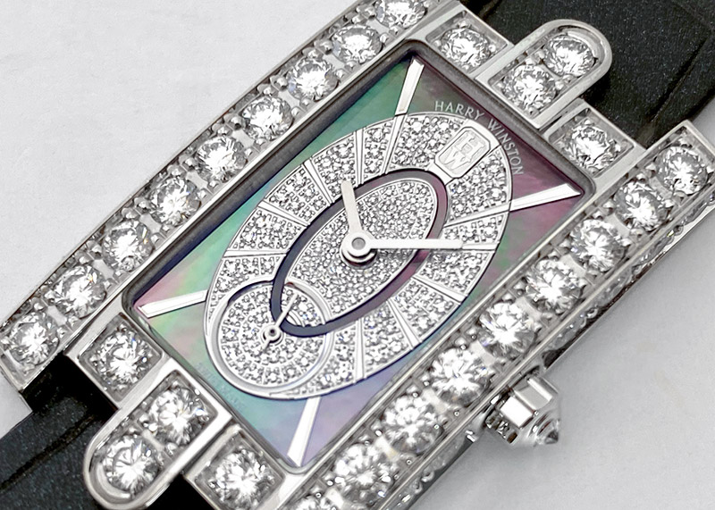 ハリーウィンストン - アヴェニュー エリプティック | HARRY WINSTON | AVEQHM21WW242 | WG ブラックシェル文字盤 クォーツ レザー | 委託品 | 中古