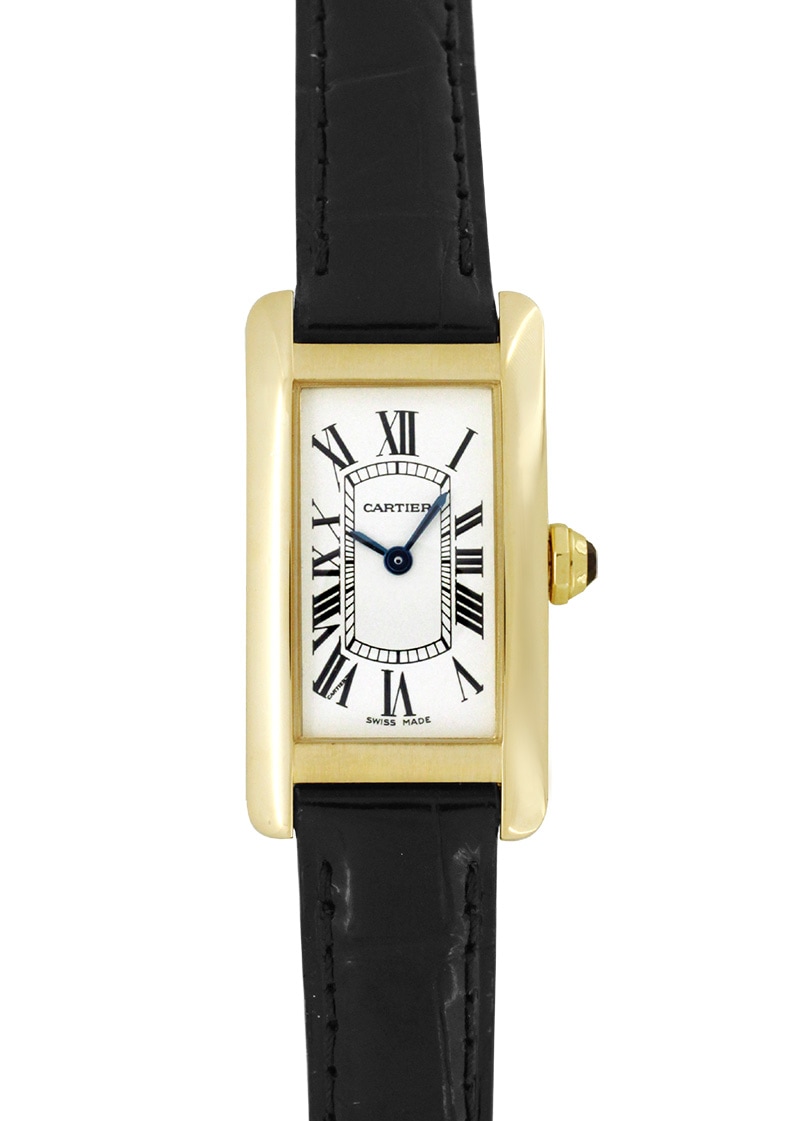 カルティエ - レディース タンクアメリカン | CARTIER | W2601556 | SM YG シルバー文字盤 クォーツ レザー | 中古 |