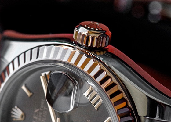 ロレックス - レディース オイスター パーペチュアル デイトジャスト 6時ダイヤモンド | ROLEX | 28179171 | PG&SS ブラウン文字盤 自動巻き ブレスレット | 中古 |