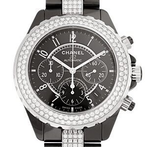 シャネル - クロノグラフ ダイヤモンドベゼル | CHANEL | H1706 | J12 41mm セラミック 黒文字盤 自動巻き ブレスレット