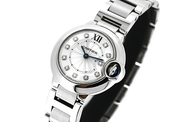 カルティエ - レディース バロンブルー | CARTIER | WE902073 | SM SS シルバー文字盤/11Pダイヤモンド クォーツ ブレスレット