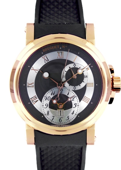 ブレゲ - マリーンGMT | BREGUET | 5857BR/Z2/5ZU | RG 黒文字盤 自動巻き ラバー