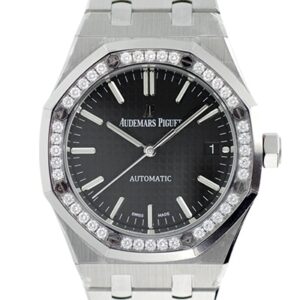 オーデマピゲ - レディース ロイヤルオーク ダイヤモンドベゼル | AUDEMARS PIGUET | 15451ST.ZZ.1256ST.01 | SS 黒文字盤 自動巻き ブレスレット |