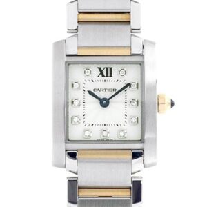 カルティエ - レディース タンク フランセーズ | CARTIER | WE110004 | SM PG&SS シルバー/11Pダイヤ文字盤 クォーツ ブレスレット