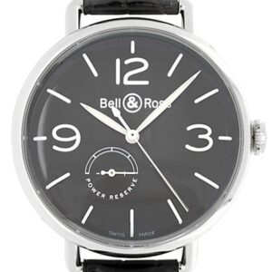 ベル&ロス - ヴィンテージ パワーリザーブ | BELL&ROSS | WW1-97B-AL | SS 黒文字盤 レザー | 未使用品 |