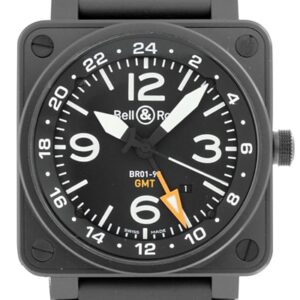 ベル&ロス - GMT 24H | BELL&ROSS | BR01-93 PVD 黒文字盤 自動巻き ラバー | 未使用品 |