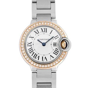 カルティエ - レディース バロンブルー | CARTIER | SM ベゼルダイヤ | WE902079 | PG&SS 白文字盤 クォーツ ブレスレット |