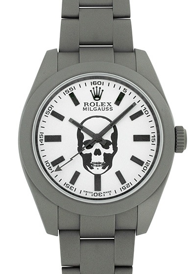 ロレックス - オイスター パーペチュアル ミルガウス MAD XCLUSIVE SERIES | ROLEX | 116400 | SS×DLC 白文字盤 自動巻き ブレスレット | 中古 |
