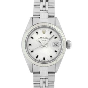 ロレックス - レディース オイスターパーペチュアル デイト | ROLEX |6917 | WG/SS シルバー文字盤 自動巻き ブレスレット | ヴィンテージ