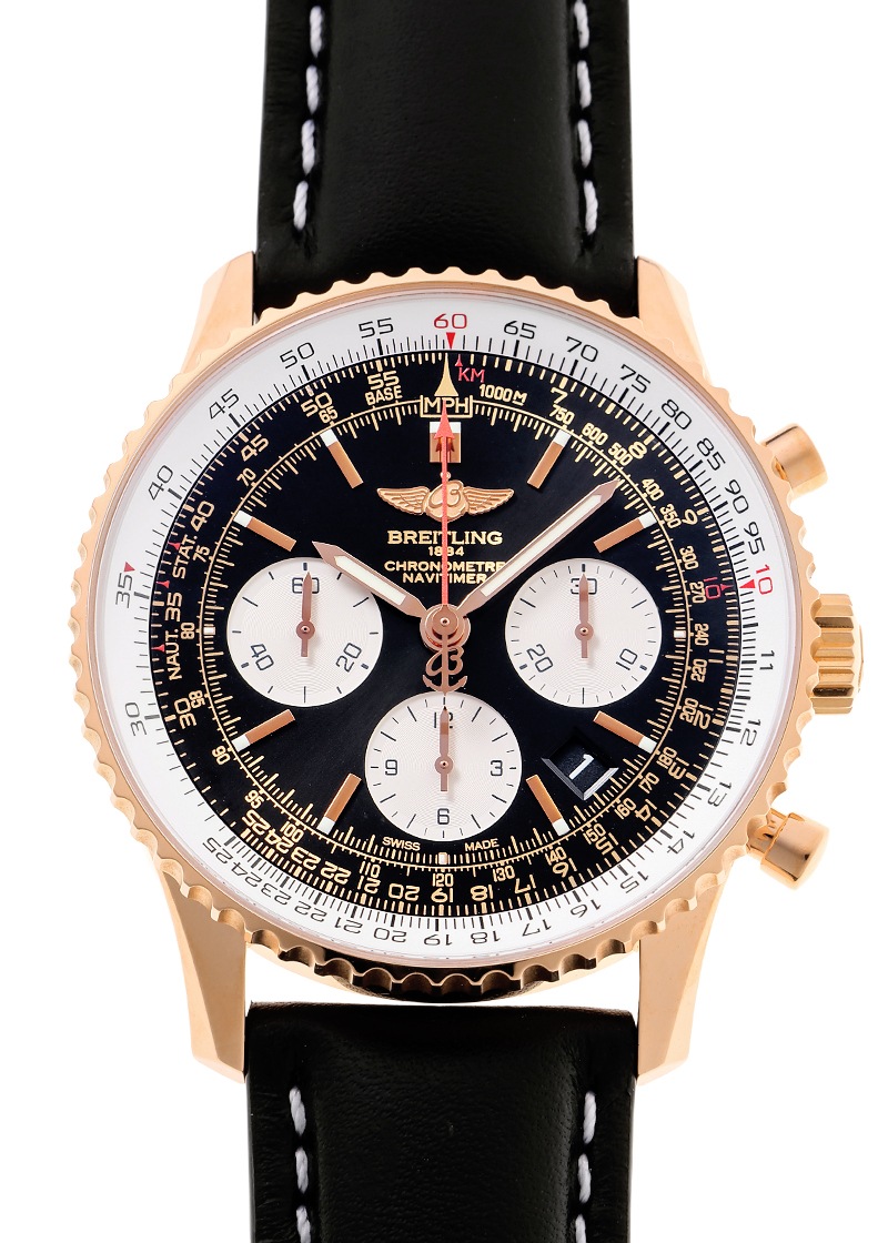 ブライトリング- ナビタイマー01 | BREITLING | RB012012/BA49(RB0120) | RG 黒/シルバー文字盤 自動巻き レザー | 中古