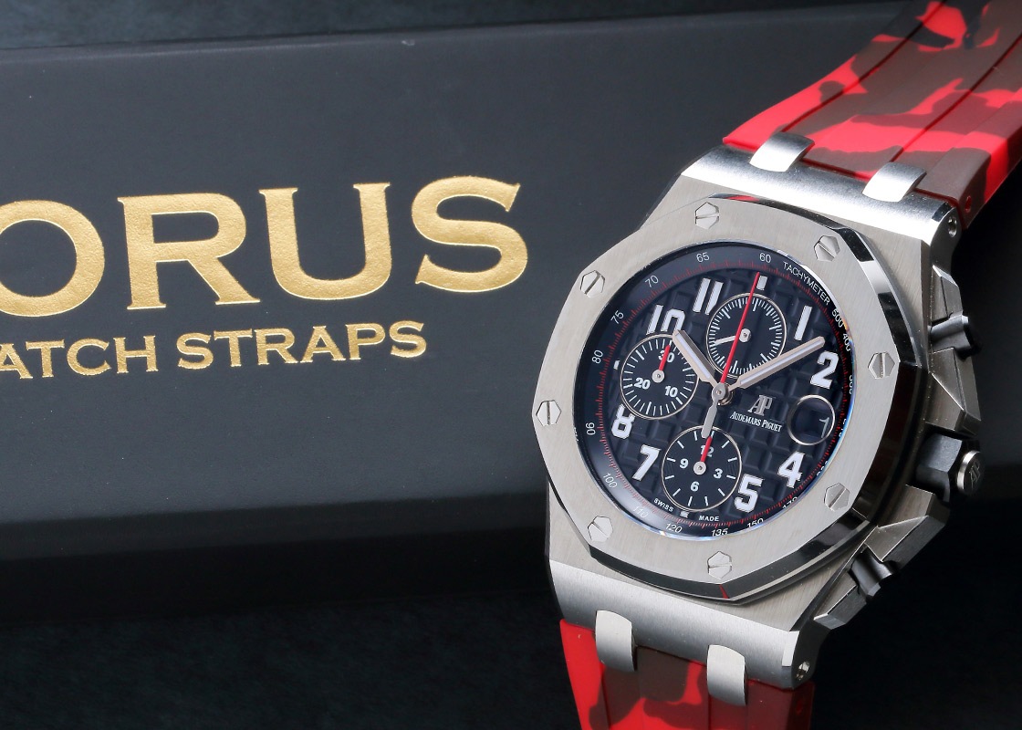 HORUS ラバーストラップ オーデマピゲ ロイヤルオークオフショア 42mm 26170用 ラバー ブルーカモフラージュ 29-18mm