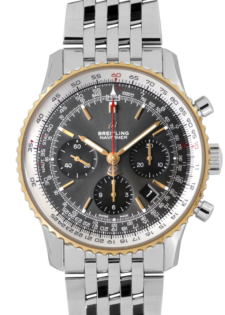 ブライトリング - ナビタイマー1 B01クロノグラフ43 コンセプトショップ限定 | BREITLING | U022F-1NP | SS&RG グレー&黒文字盤 自動巻き ブレスレット | 未使用品 |