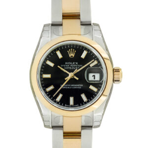 ロレックス - レディース オイスター パーペチュアル デイトジャスト | ROLEX | 179161 | PG&SS 黒文字盤 自動巻き ブレスレット