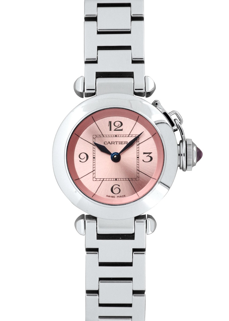 カルティエ - レディース ミスパシャ | CARTIER | W3140008 | 27mm SS ピンク文字盤 クォーツ ブレスレット | 中古 |