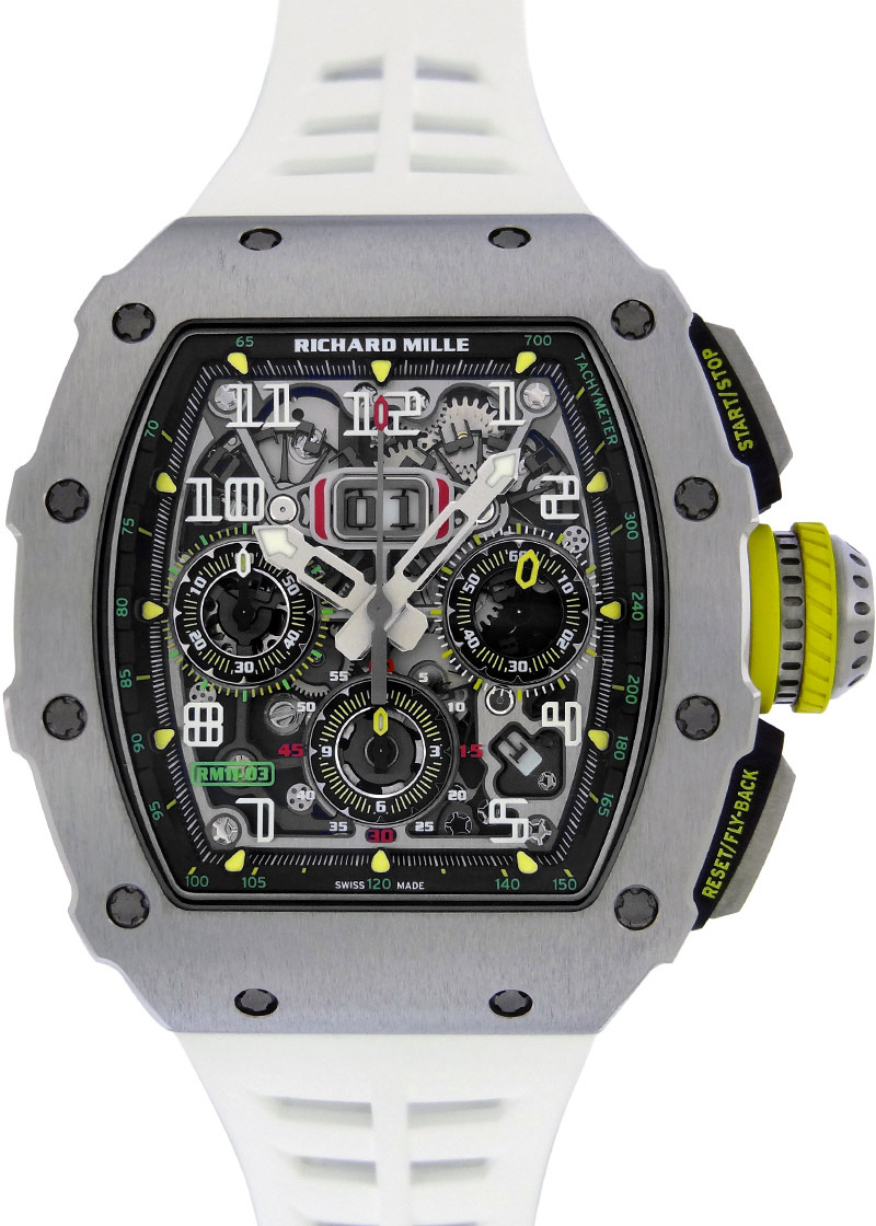 リシャールミル - オートマティック フライバック クロノグラフ | RICHARD MILLE | RM11-03 | TI スケルトン文字盤 自動巻き ラバー | 中古 |