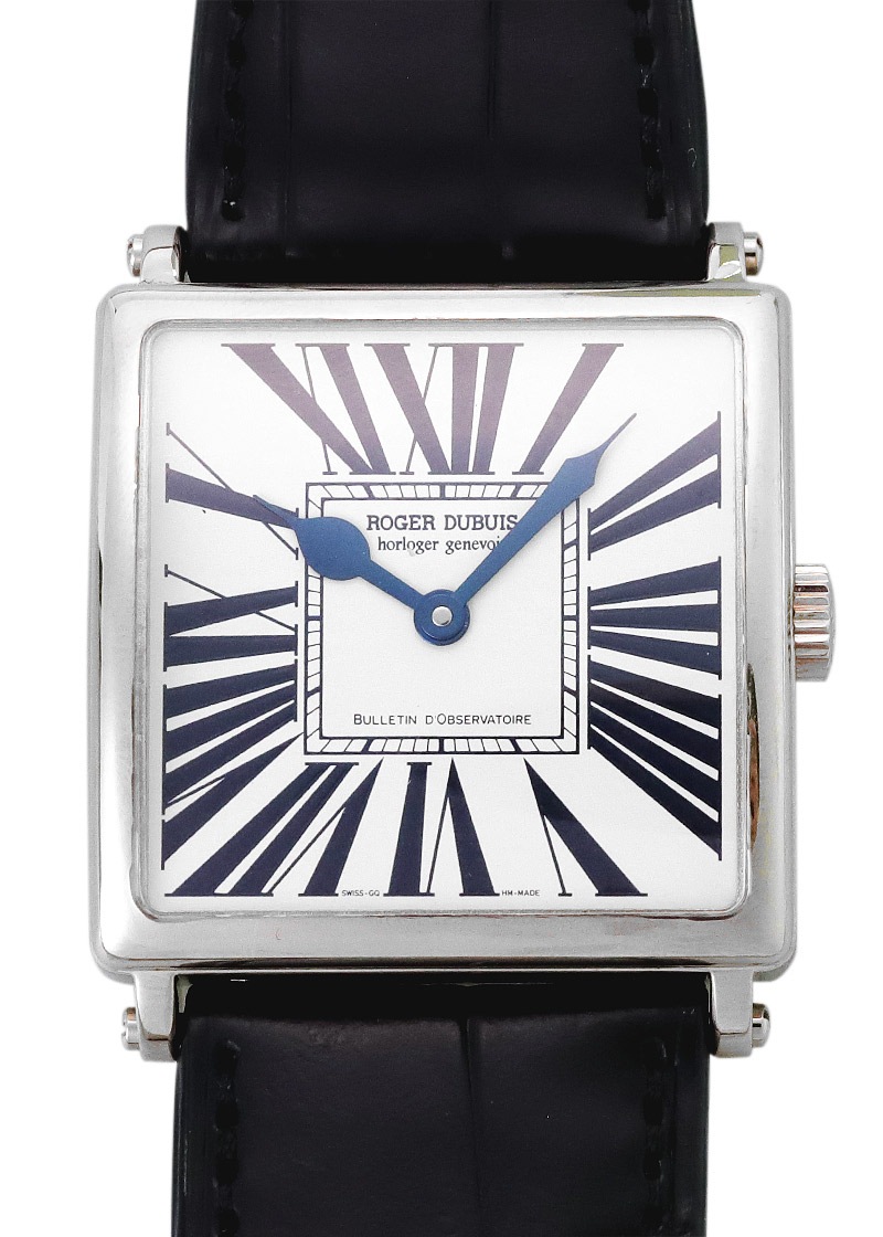 ロジェデュブイ - ゴールデンスクエア | ROGER DUBUIS | G40 | WG シルバー文字盤 自動巻き レザー | 中古 |