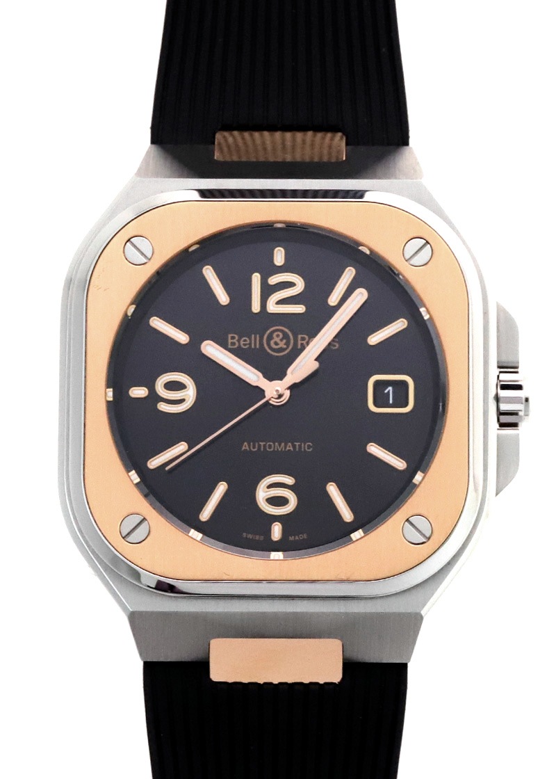 ベル&ロス - BR05 BLACK STEEL&GOLD | BELL&ROSS | BR05A-BL-STPG/SRB | PG&SS 黒文字盤 自動巻き ラバー | 中古 |