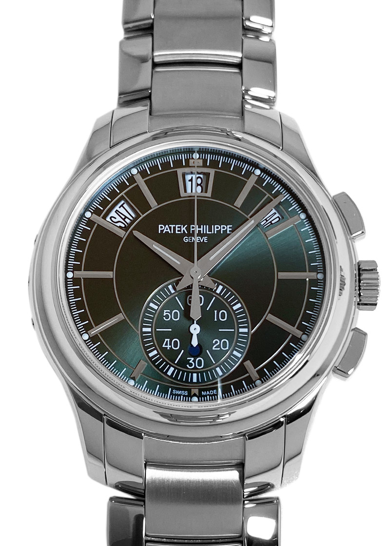 パテックフィリップ - アニュアルカレンダー クロノグラフ | PATEK PHILIPPE | 5905/1A-001 | SS グリーン文字盤 自動巻き ブレスレット | 中古 |
