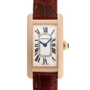 カルティエ - タンクアメリカン | CARTIER | W2607456 | SM PG シルバー文字盤 クォーツ レザー | 中古