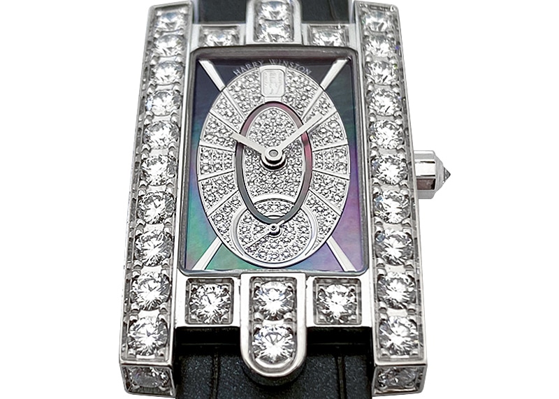 ハリーウィンストン - アヴェニュー エリプティック | HARRY WINSTON | AVEQHM21WW242 | WG ブラックシェル文字盤 クォーツ レザー | 委託品 | 中古