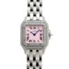 カルティエ - パンテール SM ベゼルダイヤ ピンクガラス | CARTIER | WF3259F3 | WG シルバー文字盤 クォーツ ブレスレット | 中古