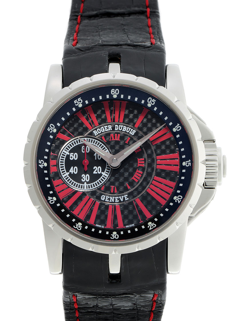 ロジェデュブイ - エクスカリバー | ROGER DUBUIS | EX42 77 9 MTE004 | SS カーボン文字盤 自動巻き レザー | 中古
